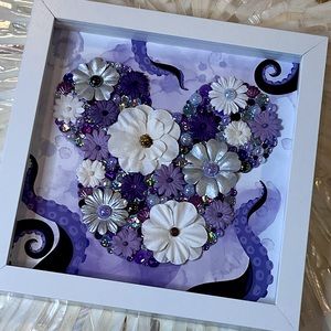 Ursula Inspired Hand Embellished Mickey Head Shadow Box